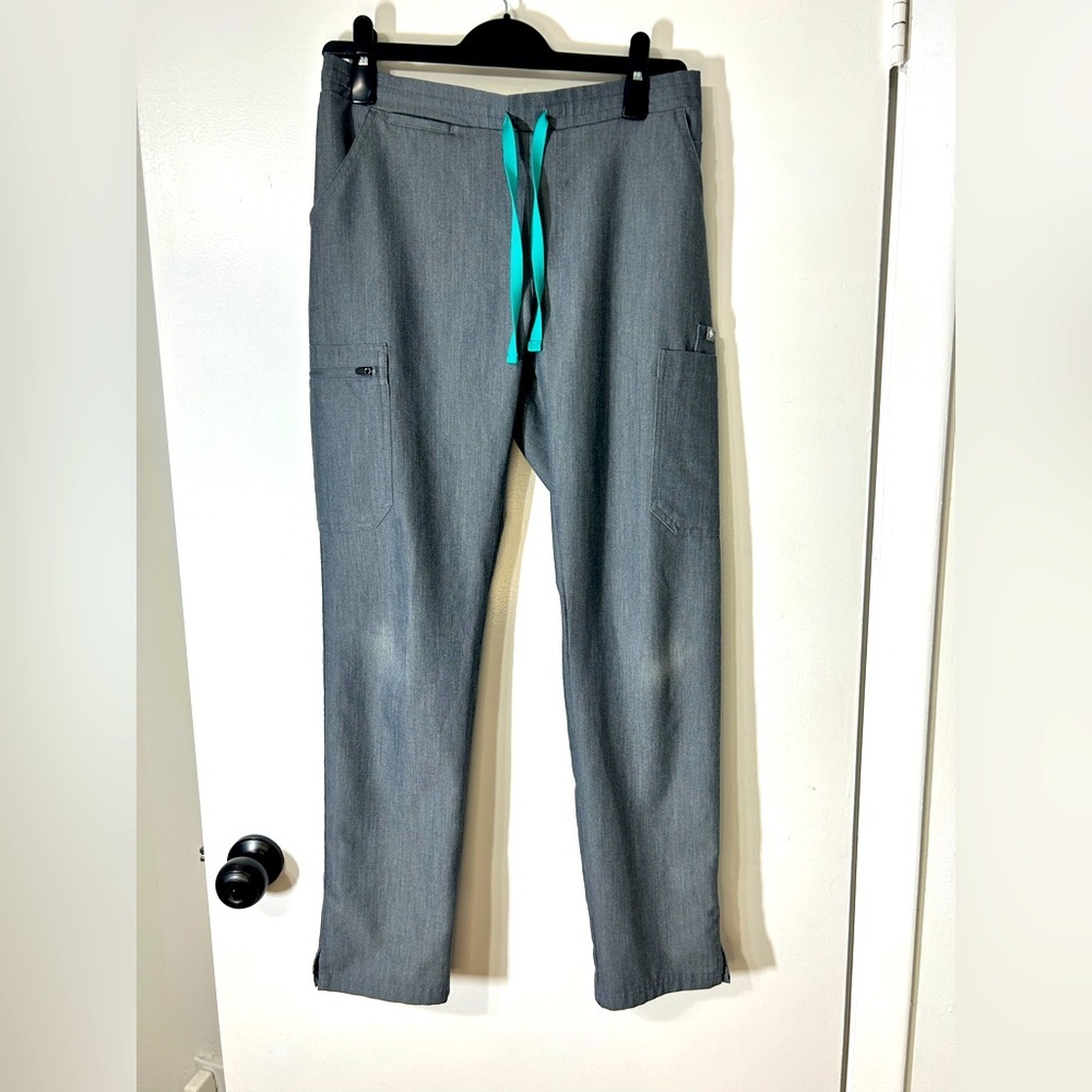 Figs Technical Collection Scrub Pants Womens Gray Cargo Pockets Straight Sz S